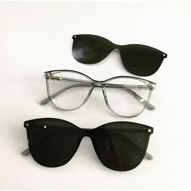 Armação de óculos de grau - Texas 5104/6104 - Verde Azulado Transparência C6