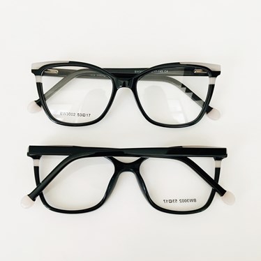 Armação de óculos de grau - Tóquio 3002 - Preto com Branco