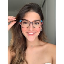 ARMAÇÃO DE ÓCULOS DE GRAU - VANEZA 3816 - ANIMAL PRINT COM DETALHE AZUL C4 ARMAÇÃO DE ÓCULOS DE GRAU - VANEZA 3816 - ANIMAL PRINT COM DETALHE AZUL C4