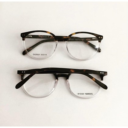 Armação de óculos de grau - Virginia 25021 - Animal print transparência C2