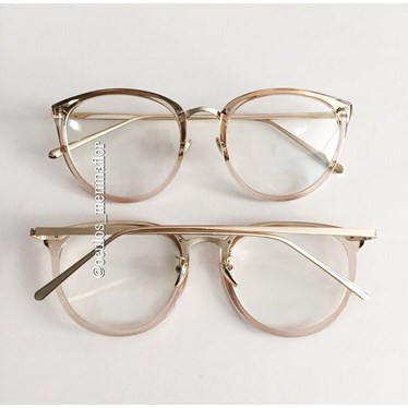 Armação de óculos de grau - X807 - Dourado claro transparente