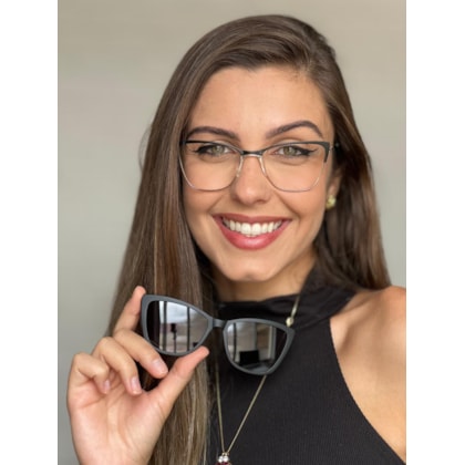 Armação de óculos de grau - Yara 0224 - preto com dourado clip on preto C6