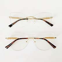 Armação de óculos de grau - Yara Glow 3 pontos 81032/80041 - dourado brilho dourado ponteira animal print C5