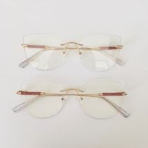 Armação de óculos de grau - Yara Glow 3 pontos 81032/80041 - dourado brilho rose ponteira transparente C1 Armação de óculos de grau - Yara Glow 3 pontos 81032/80041 - dourado brilho rose ponteira transparente C1
