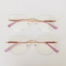 Armação de óculos de grau - Yara Glow 3 pontos 81032/80041 - dourado ponteira lilás C8 Armação de óculos de grau - Yara Glow 3 pontos 81032/80041 - dourado ponteira lilás C8