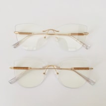 Armação de óculos de grau - Yara Glow 3 pontos 81032 - dourado brilho dourado ponteira transparente C5 Armação de óculos de grau - Yara Glow 3 pontos 81032 - dourado brilho dourado ponteira transparente C5