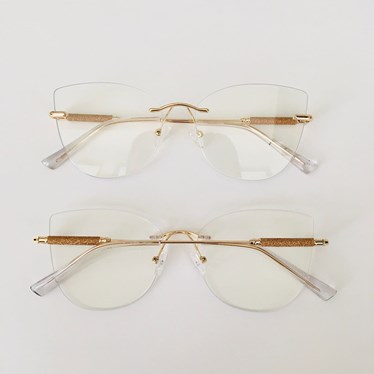 Armação de óculos de grau - Yara Glow 3 pontos 81032 - dourado brilho dourado ponteira transparente C5