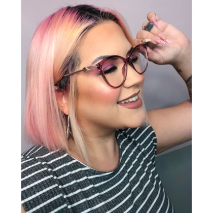 Armação para óculos de grau - Linda 7042 - Rosa Transparência C9 Armação para óculos de grau - Linda 7042 - Rosa Transparência C9