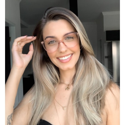 Armação para óculos de grau - Linda 7042 - Rose Transparência C4 Armação para óculos de grau - Linda 7042 - Rose Transparência C4