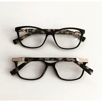 Armação para óculos de grau - Vitória 3694 - Preto Haste Animal Print Armação para óculos de grau - Vitória 3694 - Preto Haste Animal Print