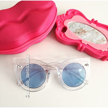 Óculos de sol - Flamingo - Transparente lente azul