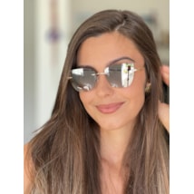 Óculos de sol - Hype 3 pontos cod 9135 - dourado lente prata espelhada C8