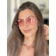 Óculos de sol - Hype 3 pontos cod 9135 - dourado lente rosa degradê C9
