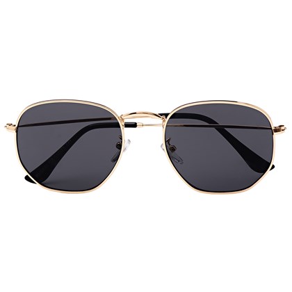 Óculos de Sol - Itália Hexagonal - Dourado lente preta