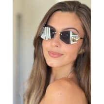 Óculos de sol - Layla 3 pontos cod 9140 - dourado lente preta C5
