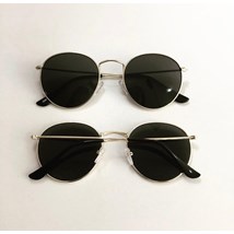 Óculos de sol - Round Clube - Dourado Lente Preta C7
