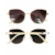 dourado lente marrom haste transparente