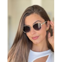 Óculos de sol - virginia solare 9139 - dourado lente preta haste verde C7