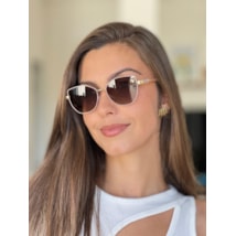Óculos de sol - virginia solare 9139 - nude com dourado lente marrom C5