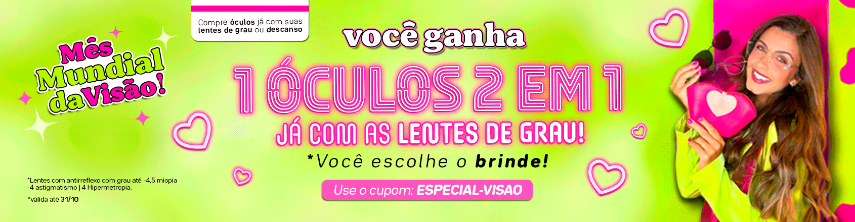 Super Promoção de Óculos e lentes de grau - Menina Flor